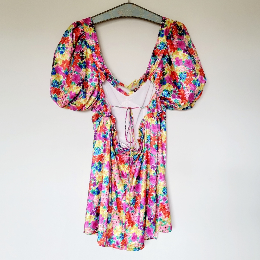 For Love And Lemons Merrill Puff Sleeve Mini Dress - Picture 9 of 14
